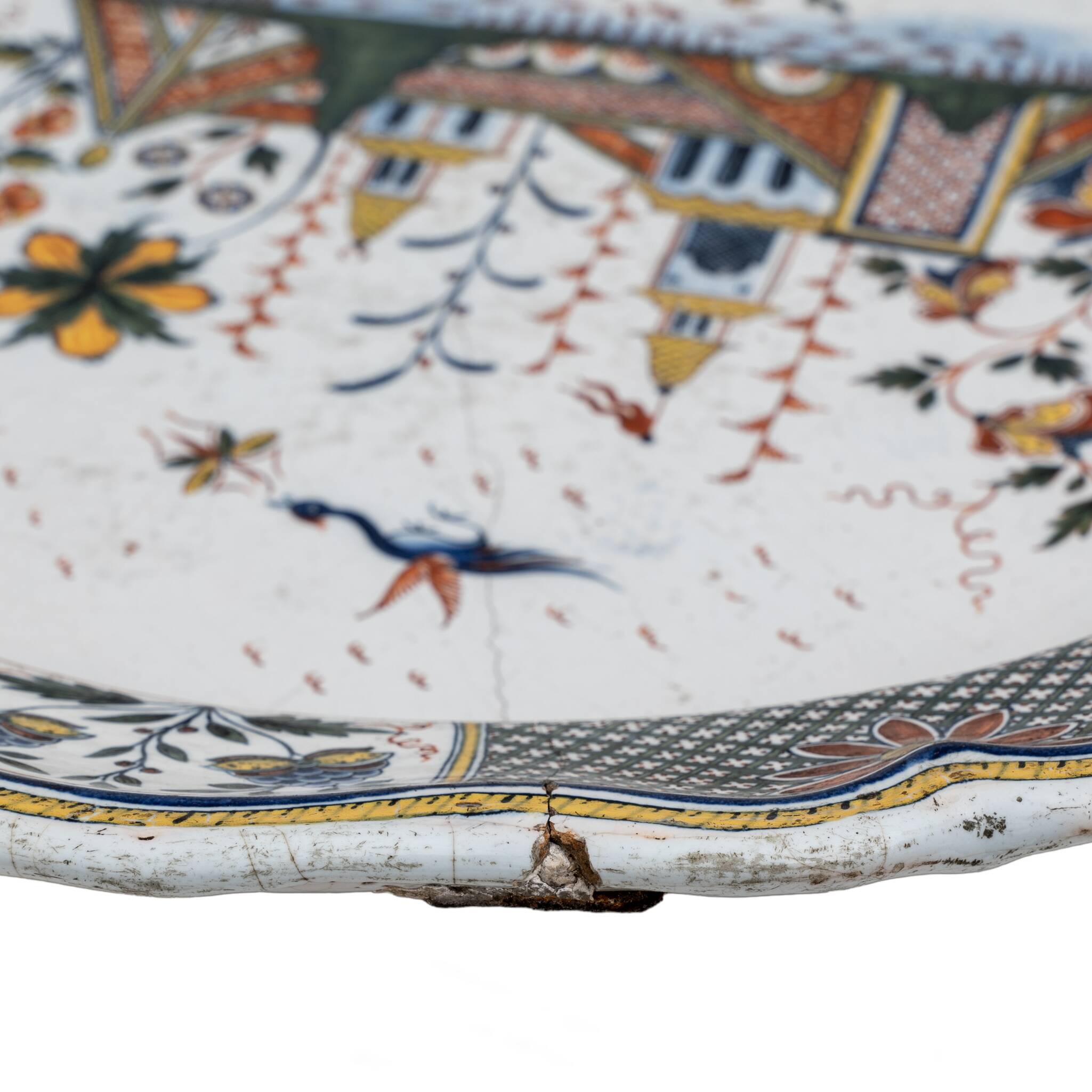 Large Majolica Dish France Rouen Manufactory of Jean-Baptiste Guillibaud 70