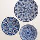 Set de trois plats en céramique peinte espagnole - ⌀ 23, 26 et 32 cm