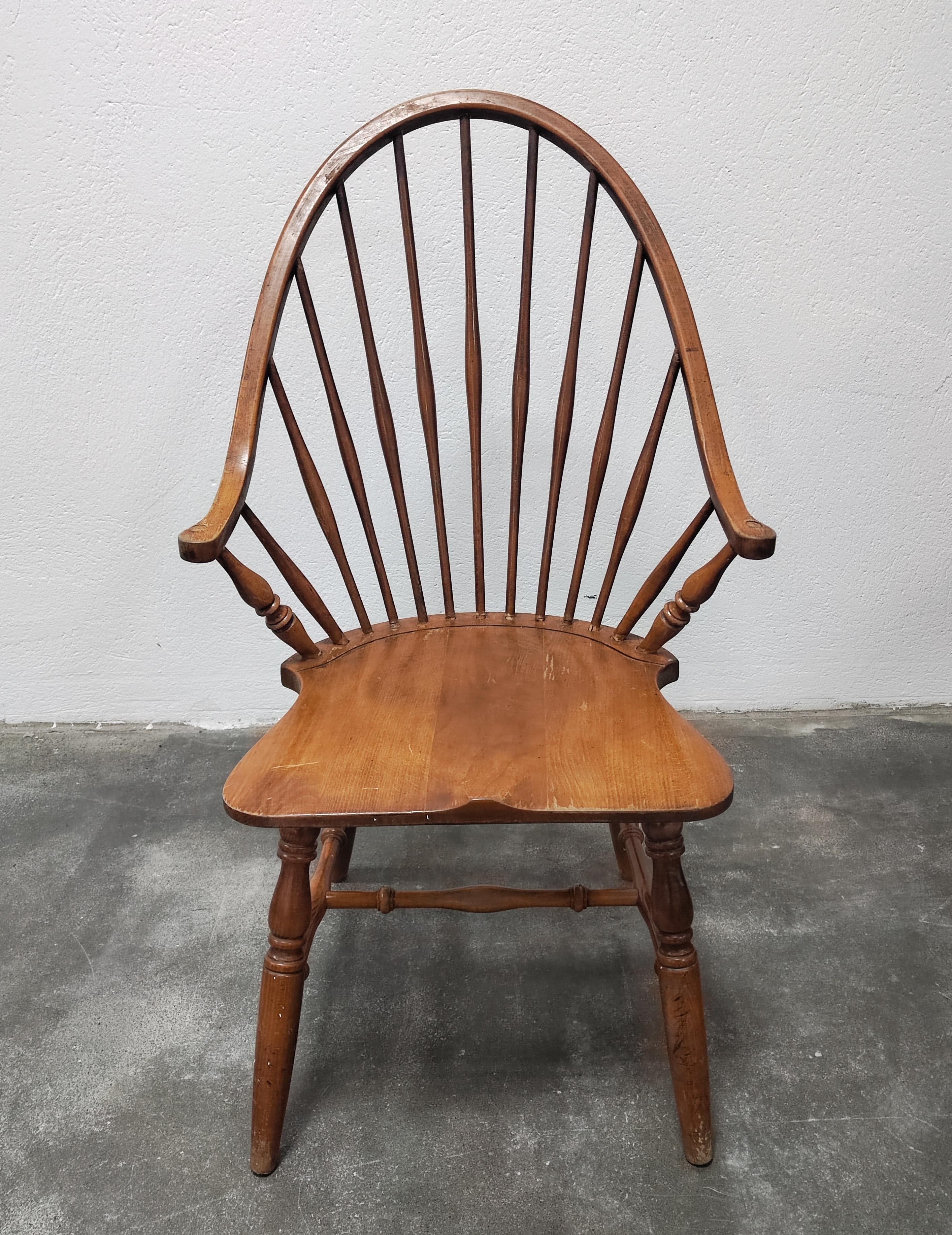 Windsor chair with high spindled back, beech, 1950s.