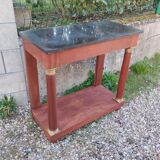Console in old Empire style with a wooden frame and marble top.