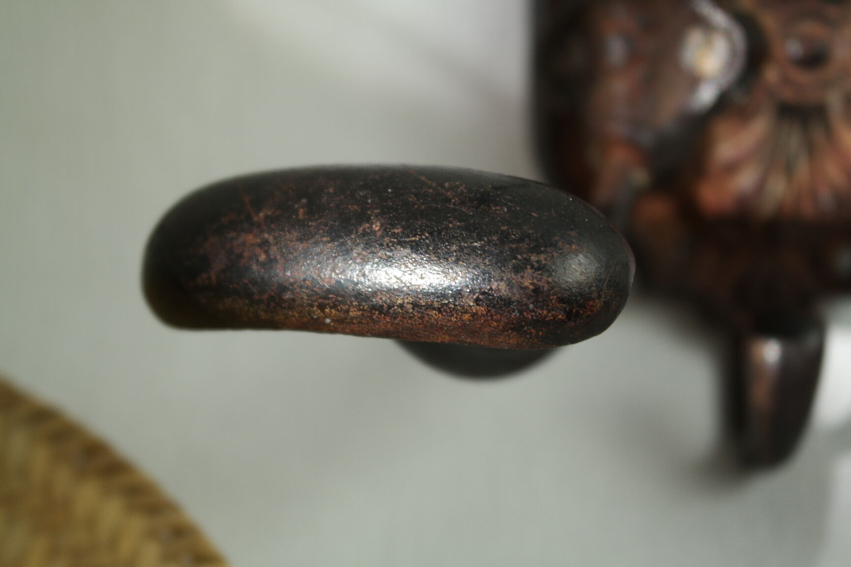 Old wall door in handmade cast iron signed