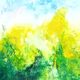 Original abstract painting – bright landscape – 15.5 x 24 cm