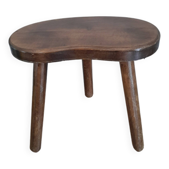VINTAGE VACHER TRIPOD STOOL brutalist wood