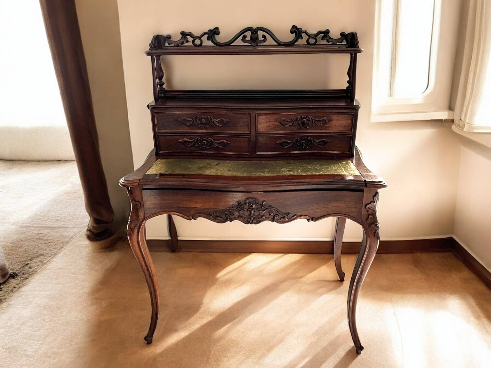English mahogany tiered desk late 19th century