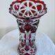 Antique bohemian crystal vase from the mid-20th century in bacara style.