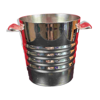 Seau à glace, champagne en inox, années 80