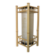 Grande lampe en bambou abat jour tubulaire années 70 80