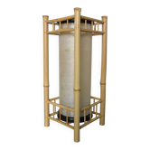Large bamboo lamp with a tubular shade from the 70s and 80s.