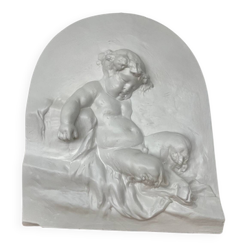 Bas-relief plaster sculpture "Faun"