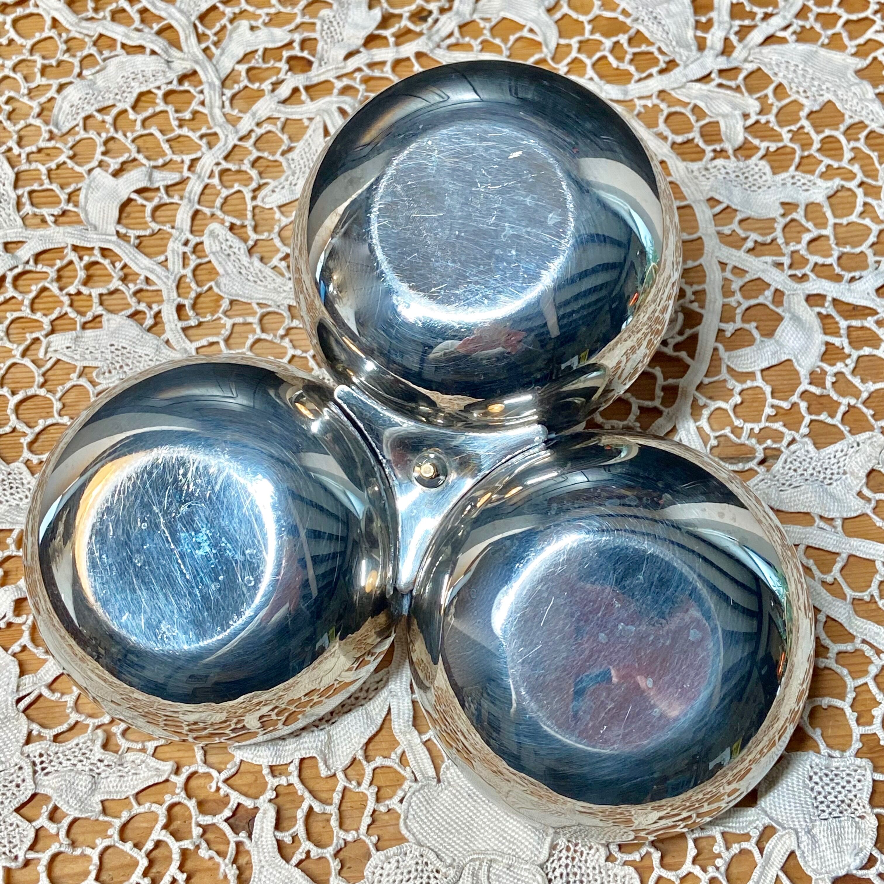 Vintage silver metal servant