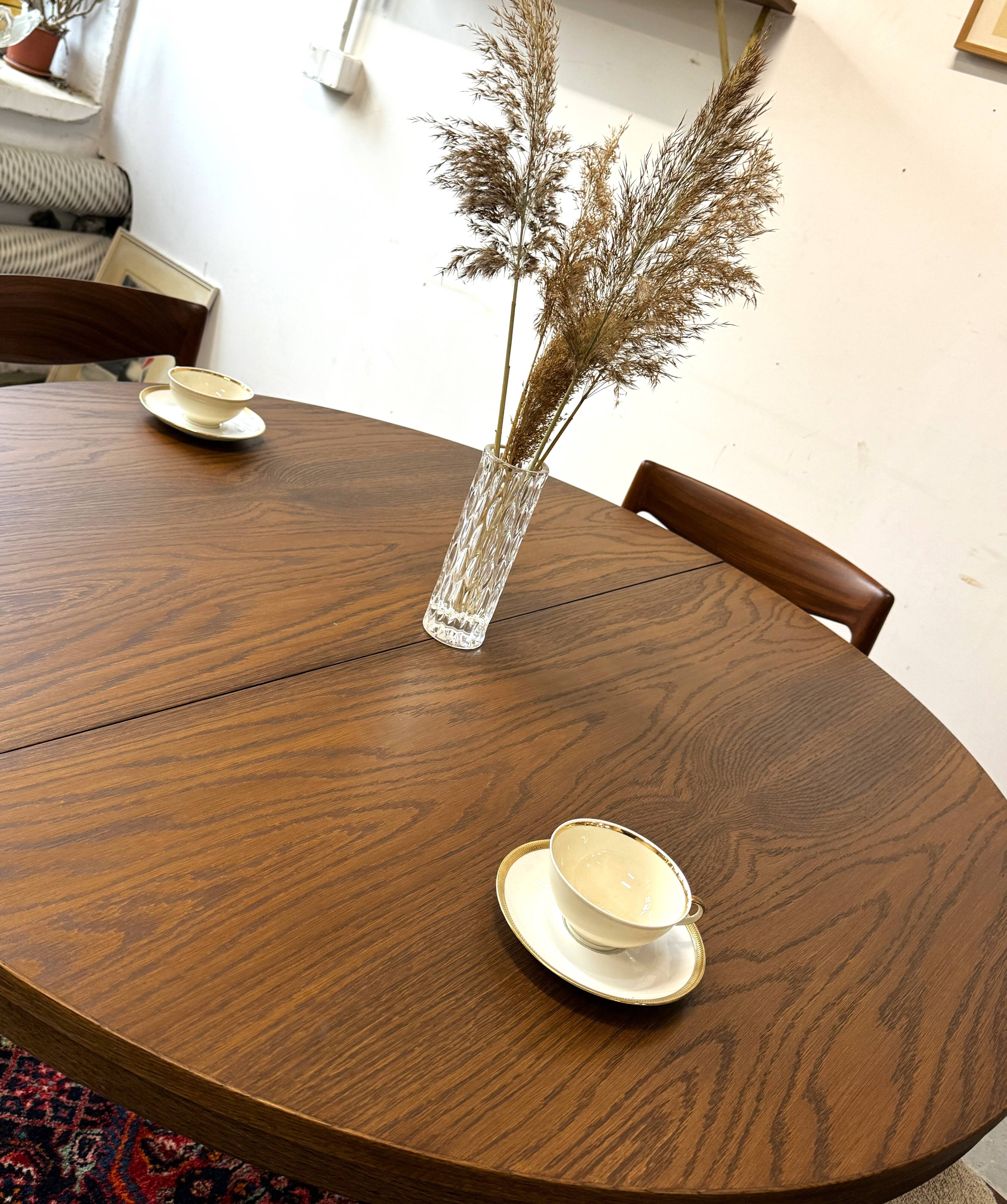 Table extensible en chêne, Danemark, années 1960/1970, vintage, milieu du siècle moderne
