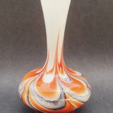 Vase Italy by Carlo Moretti 1970 opaline orange black