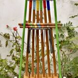 Old large wooden croquet game - metal cart - 1970