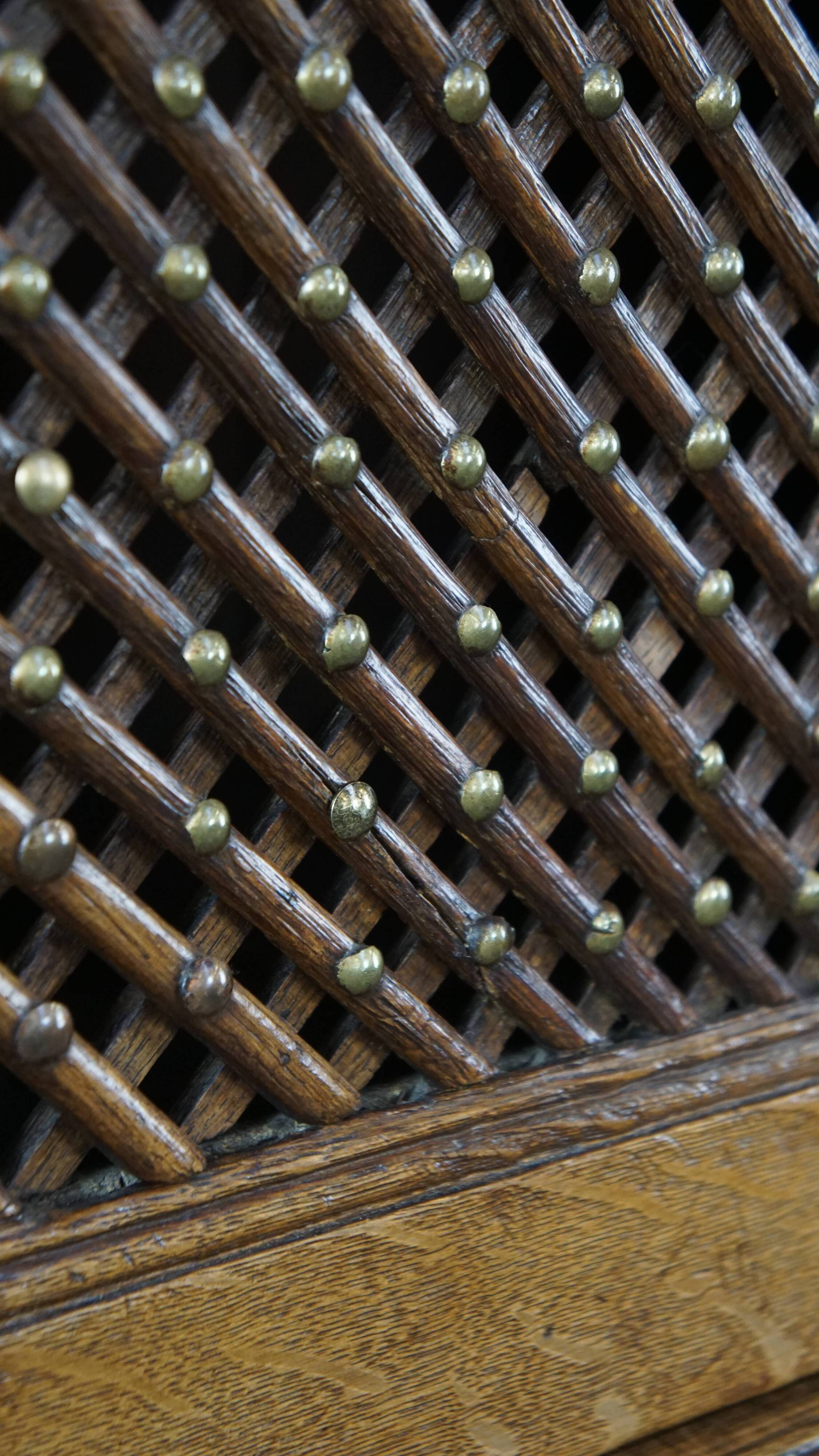 Antique oak bread cabinet from the late 17th century with working locks