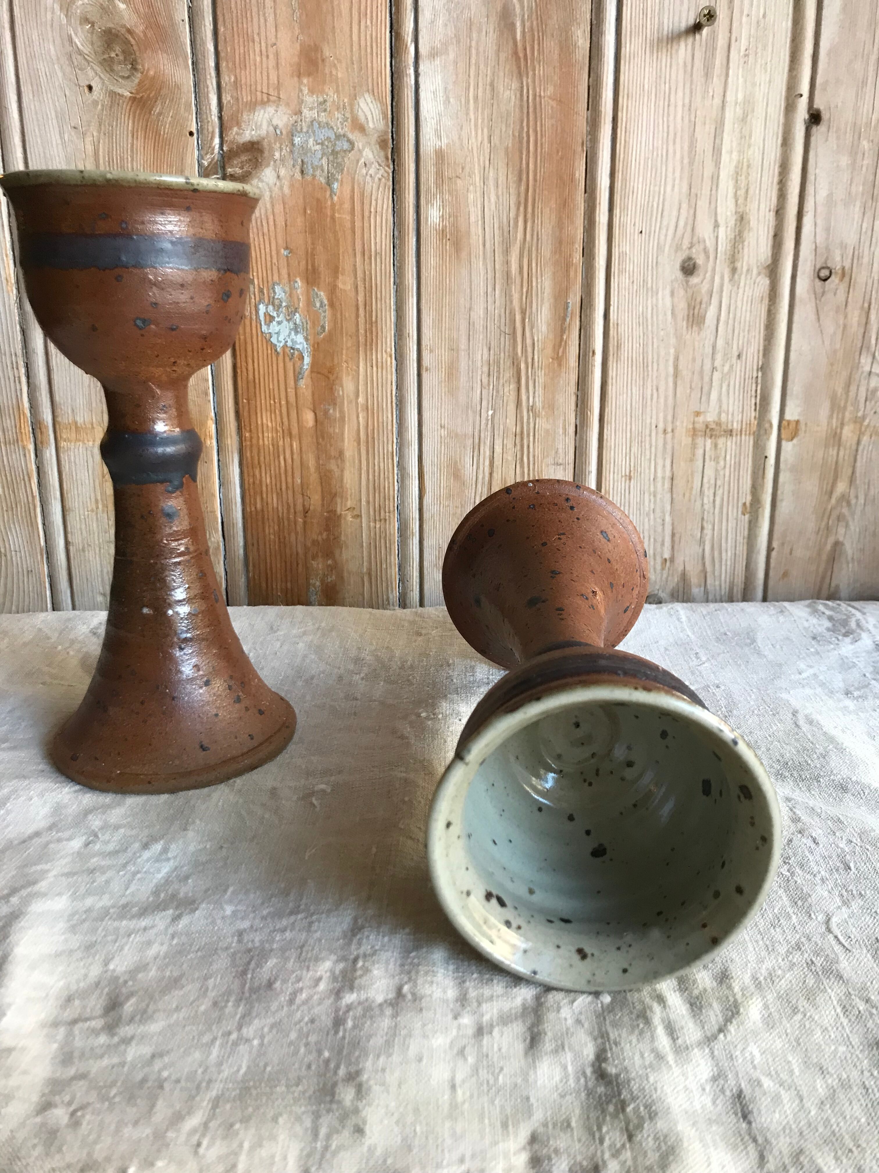Stoneware candle holders