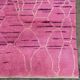 Handknotted Moroccan Design Pink Tulu Rug. 100% Wool. Modern Turkish Carpet