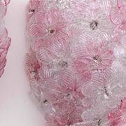 Set of 2 Murano Wall Light Pink Flower by Seguso, 1970