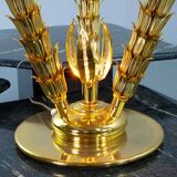 Exquisite Italian Golden Palm Tree Floor Lamp with 3 Sparkling Branches 70s