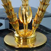 Exquisite Italian Golden Palm Tree Floor Lamp with 3 Sparkling Branches 70s