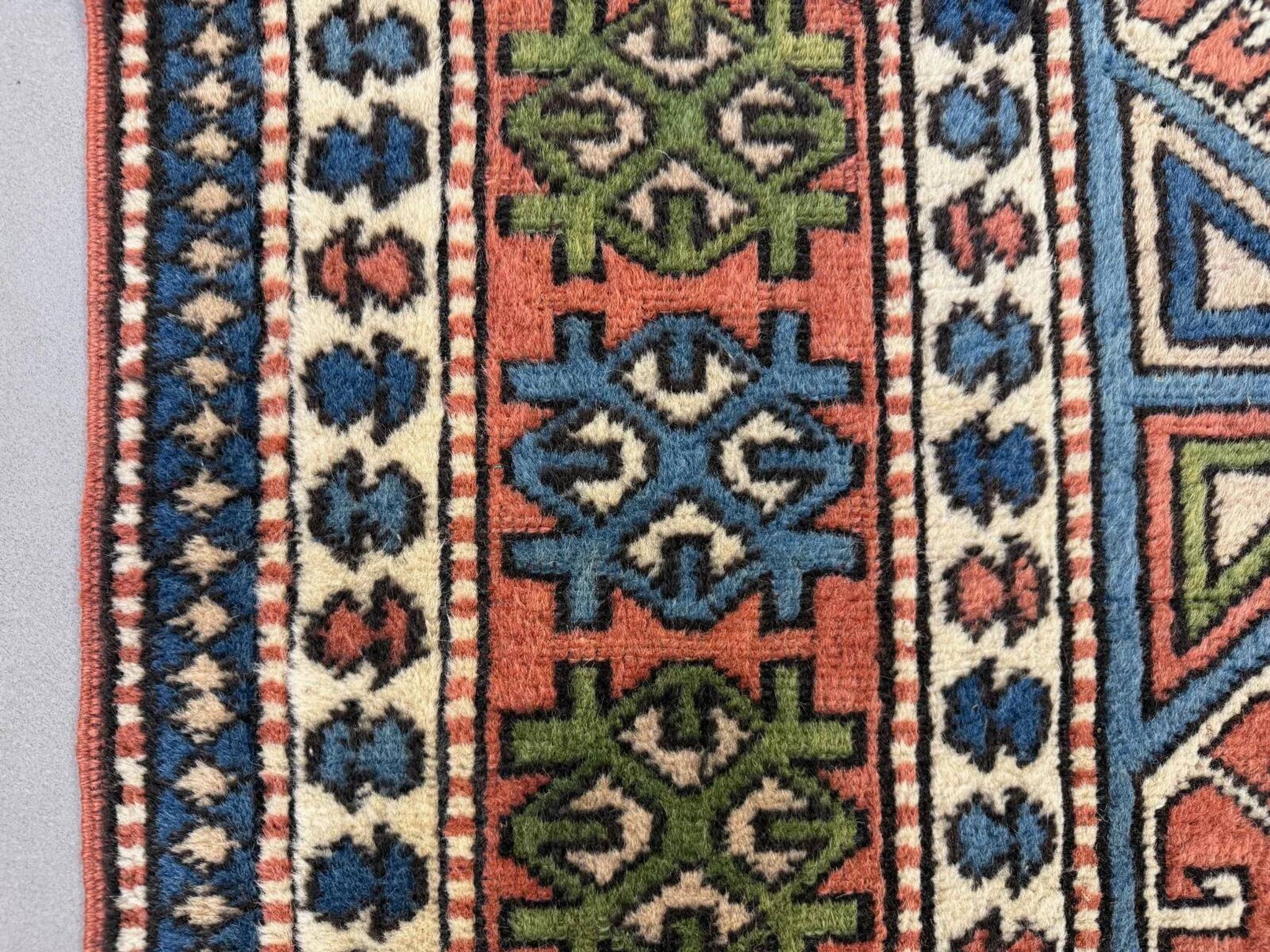 Turkish Kazak rug 270x166 cm vintage carpet, tribal handwoven large 2526