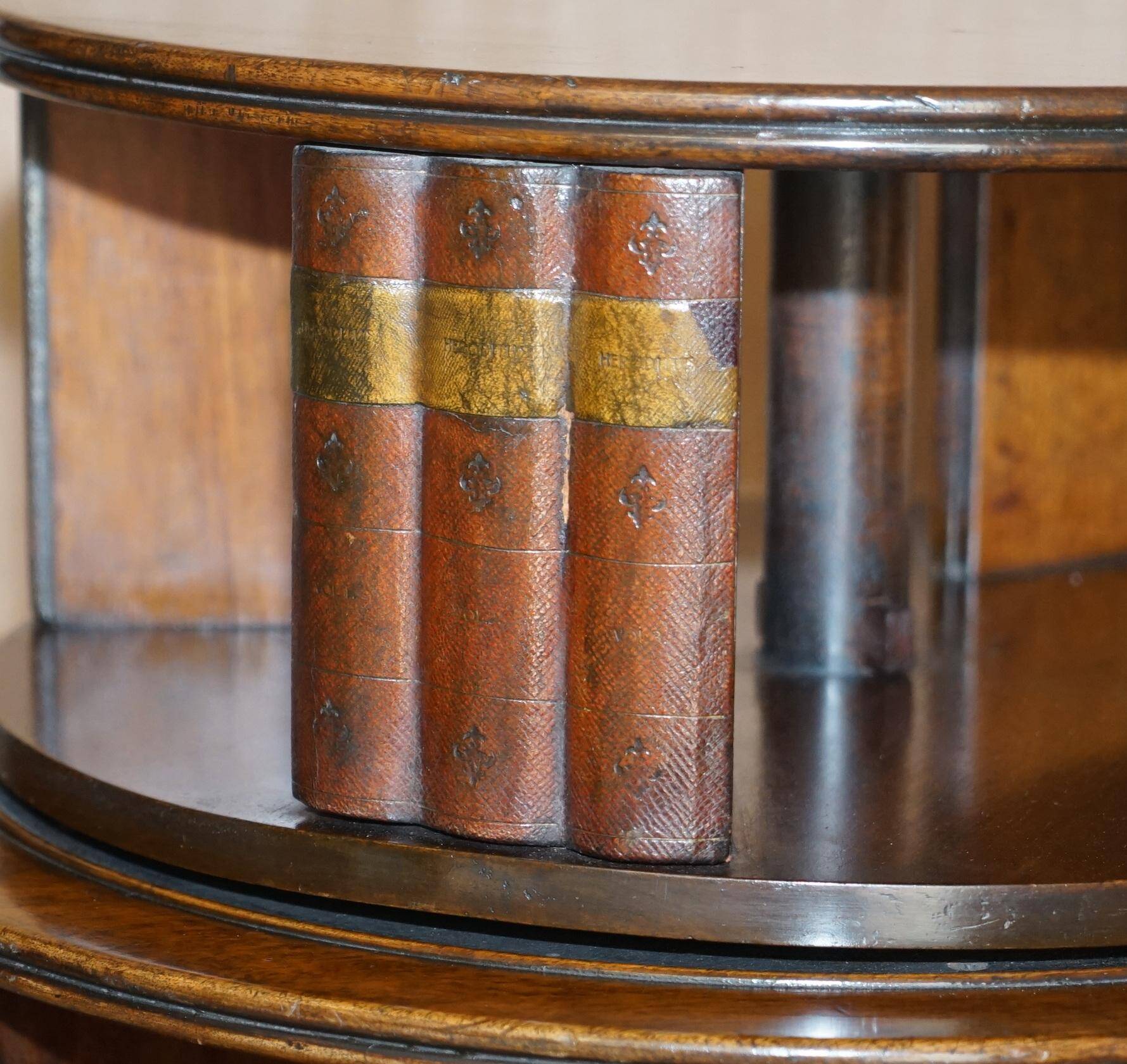 Restored hardwood revolving library circa 1810 Regency