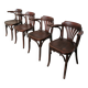 Set of 4 Vintage Bentwood Dining Chair: Mid-Century Thonet Style Armchair