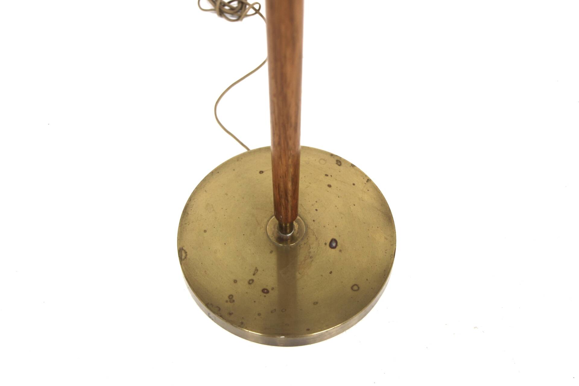 Scandinavian floor lamp in oak and metal, Sweden, 1950