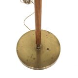 Scandinavian floor lamp in oak and metal, Sweden, 1950