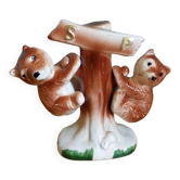 Zoomorphic salt and pepper shaker bears in slip