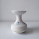 White and blue ceramic vase with italian relief