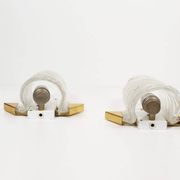 Large pair of 1970s Murano glass and brass wall sconces by Hillebrand