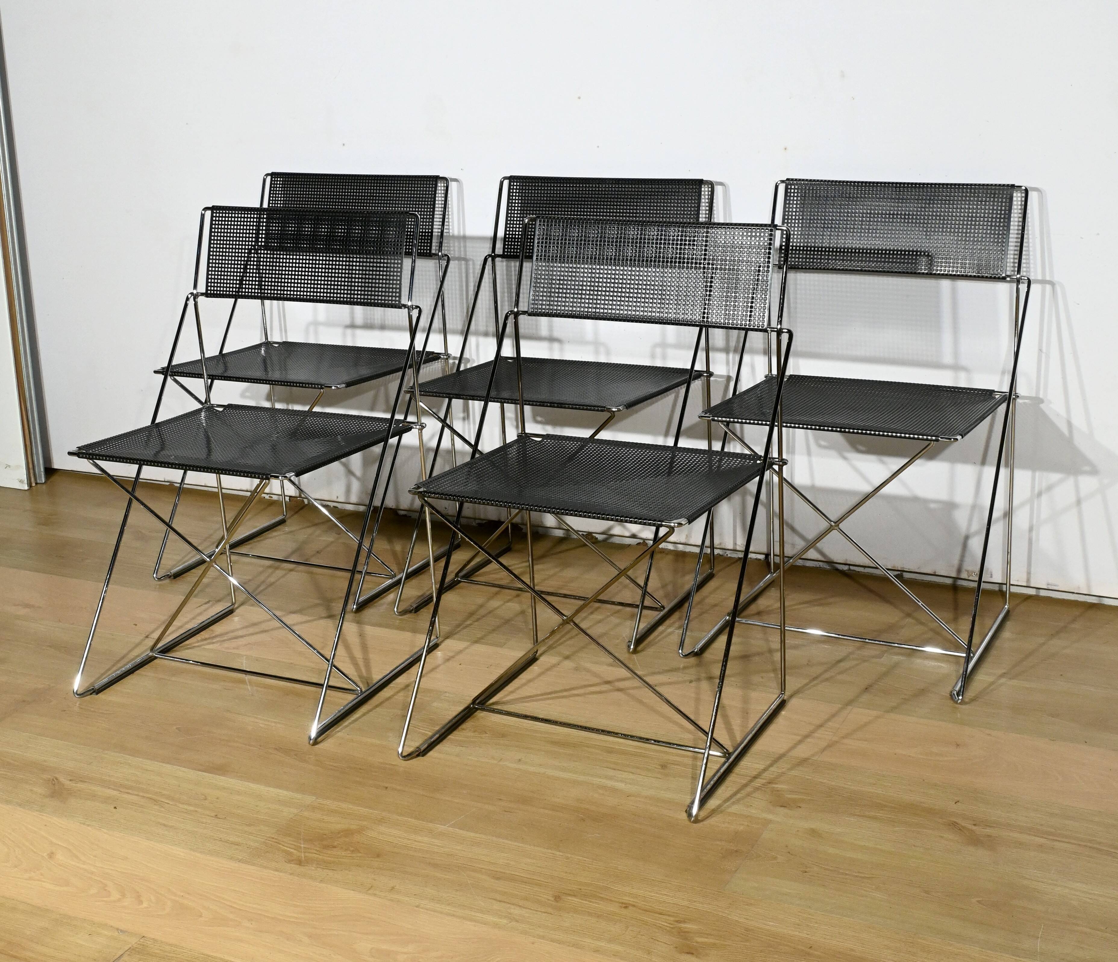 Suite of 5 Nuova X Line Omli Chairs for Magis, by Niels Joergen Haugesen – 1980