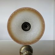 Pair of art deco wall lights in marbled glass and brass