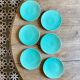 Set of 6 vintage art deco mint and gold desseet plates