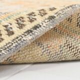 6x9 Peach Orange & Cream Geometric Vintage Rug, 179x288Cm