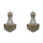 Lot - Pair of Swarovski crystal chandelier Italian design.