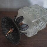 Art Deco pendant light, Art Deco tiered glass globe chandelier, skyscraper lamp