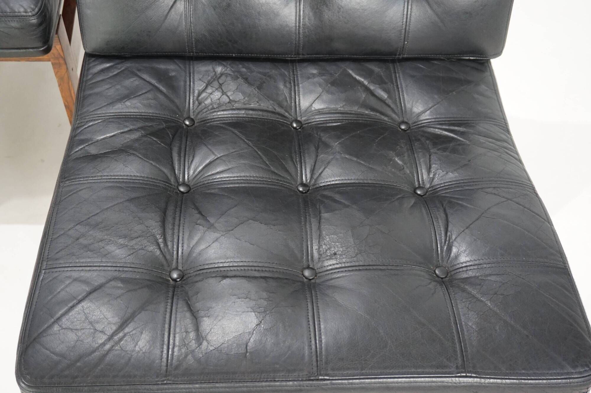 France & Son Set of 3 Modular Leather Armchairs by O. Gjerløv-Knudsen/T. Li