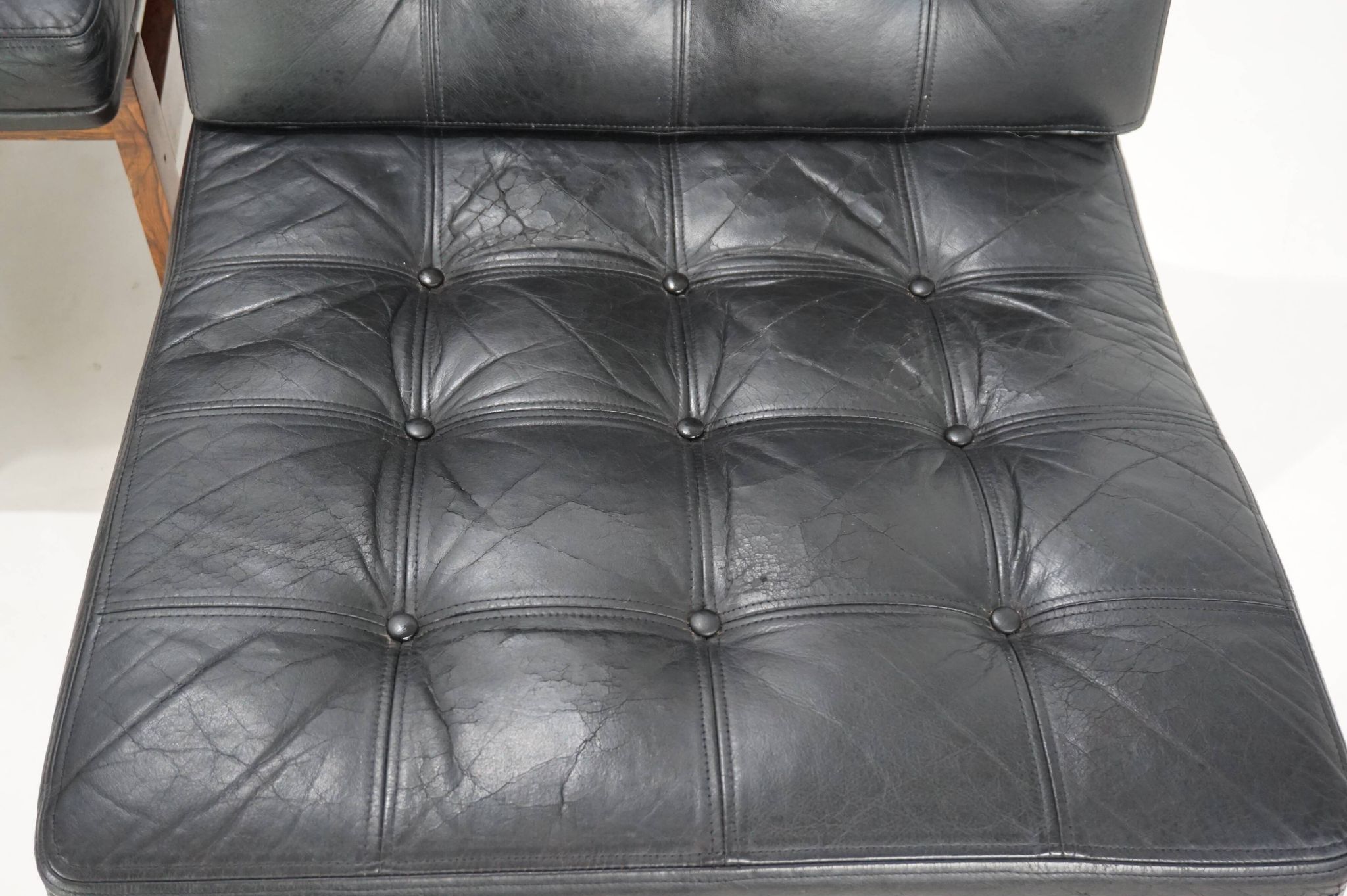 France & Son Set of 3 Modular Leather Armchairs by O. Gjerløv-Knudsen/T. Li