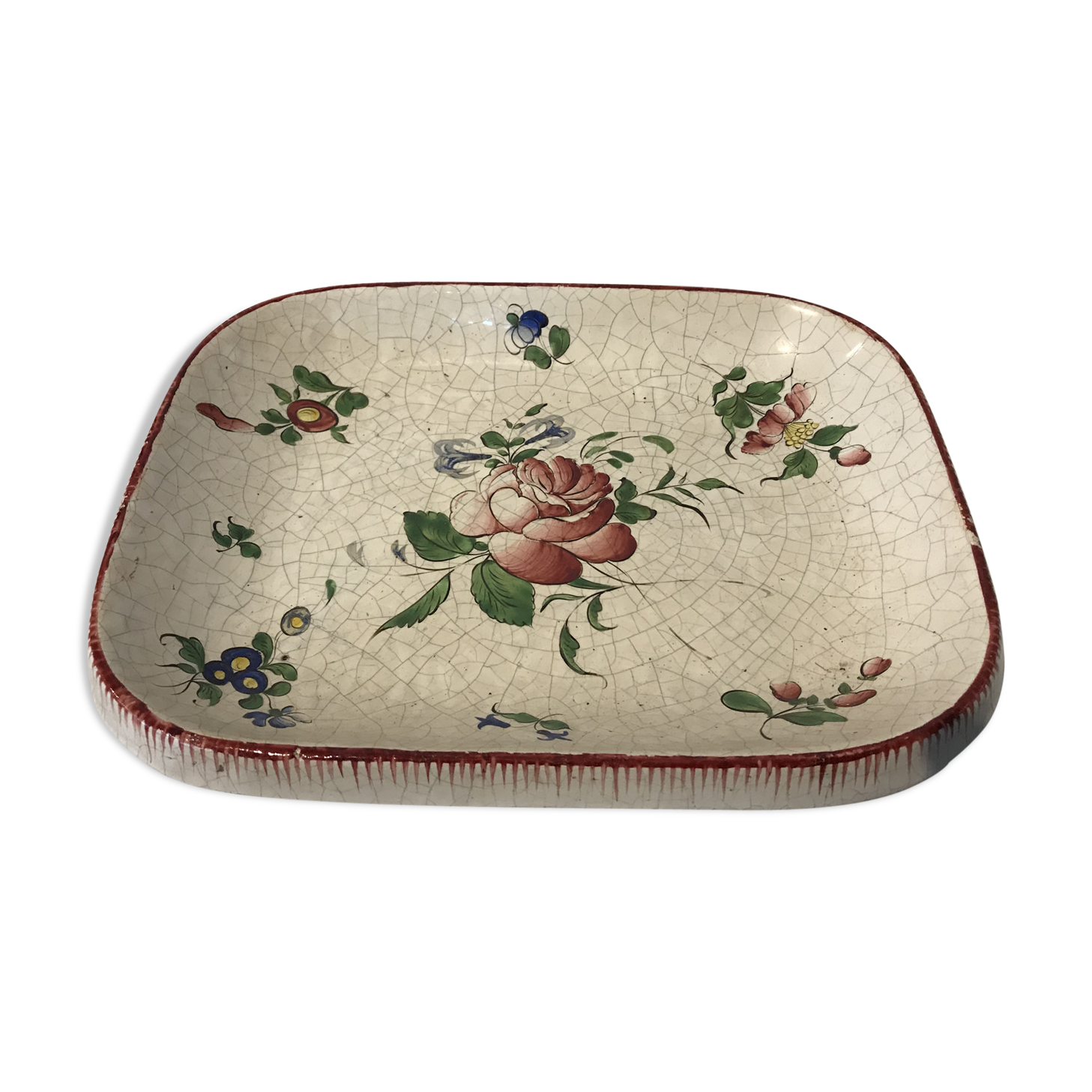 Cracked porcelain dish