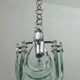 Mid-Century Modern Italian Chrome and Thick Glass Pendant by Veca, 1960s