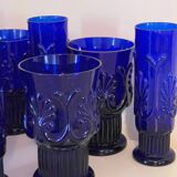 8 verres Pilgrim bleu cobalt