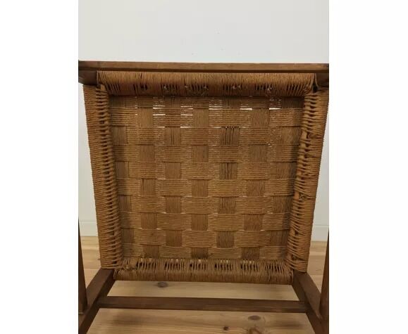 Rope and wood vintage armchair 50s