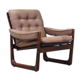 Leather armchair, Danish design, 1960s, manufactured by Genega Møbler