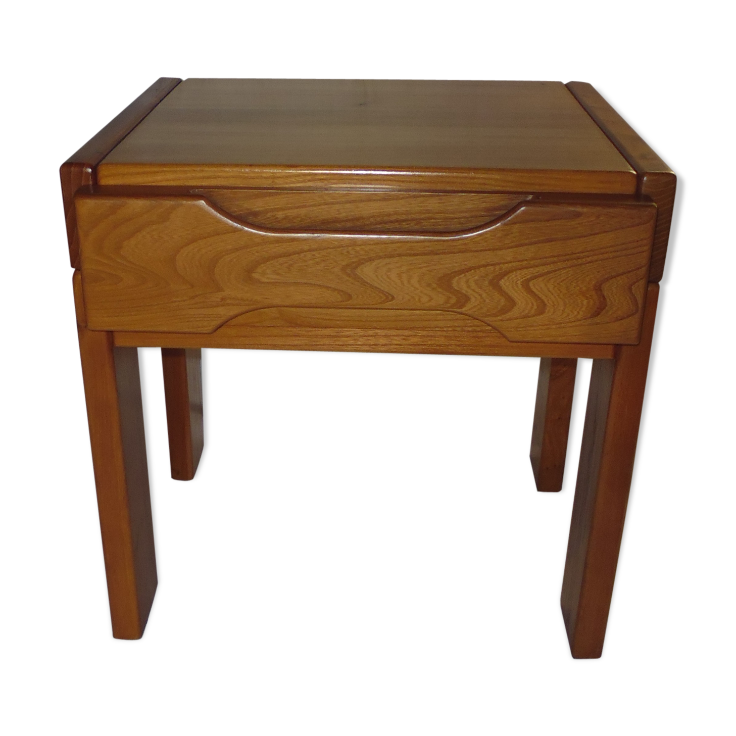 70s quality elm bedside table NF Prestige