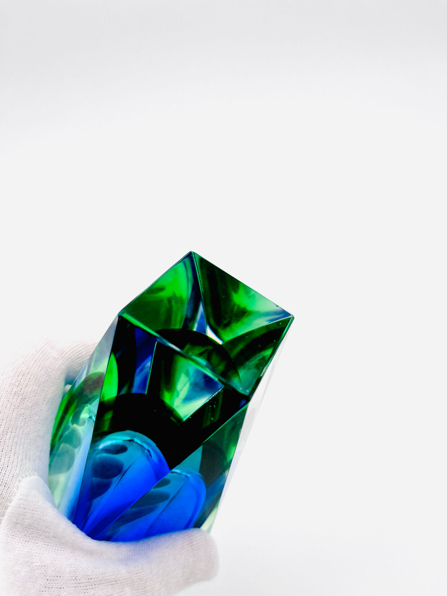 Vase Alessandro Mandruzzato - Murano - Sommerso - Blue & Green - 1960