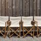 4 mid-century safari folding chairs