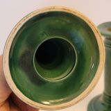 Pair of green ceramic candle holders