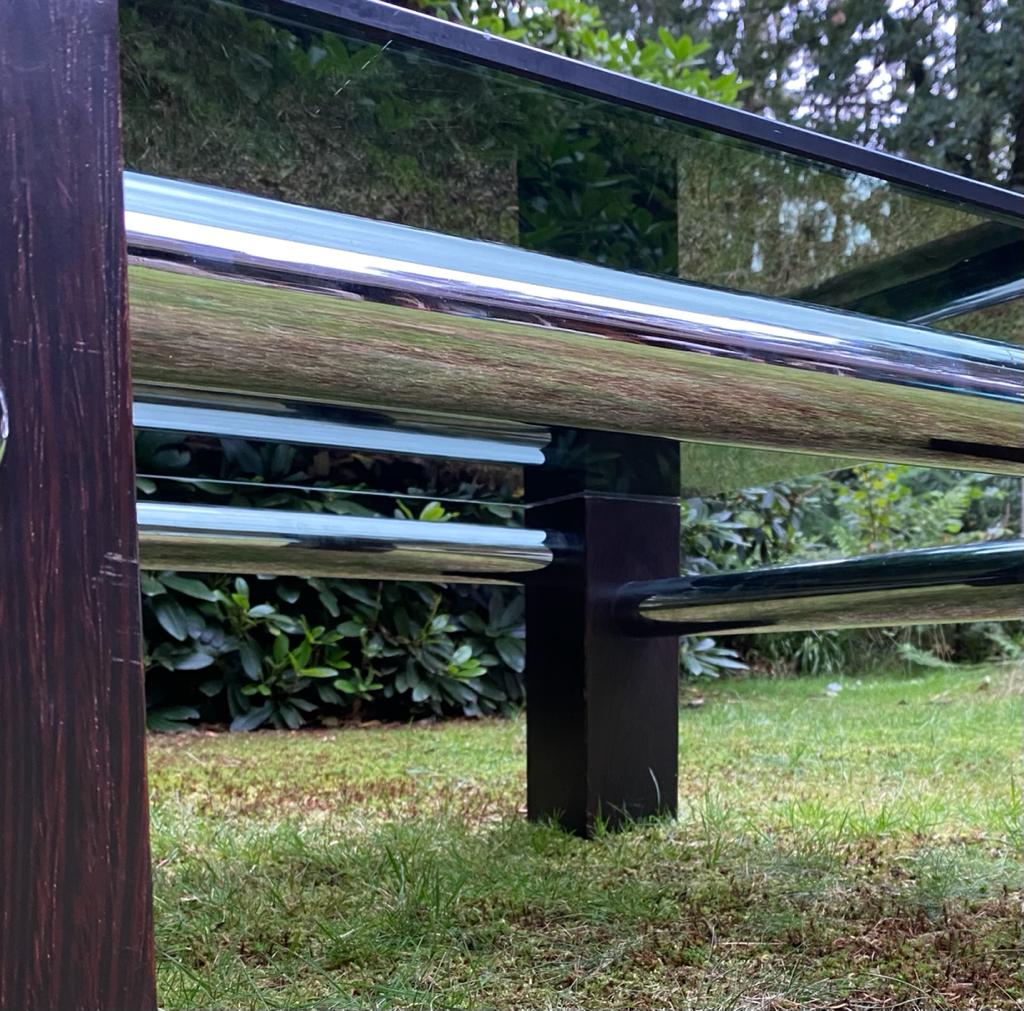 Wengé and Smoked Glass Coffee Table By Martin Visser For Spectrum Ca. 1970s