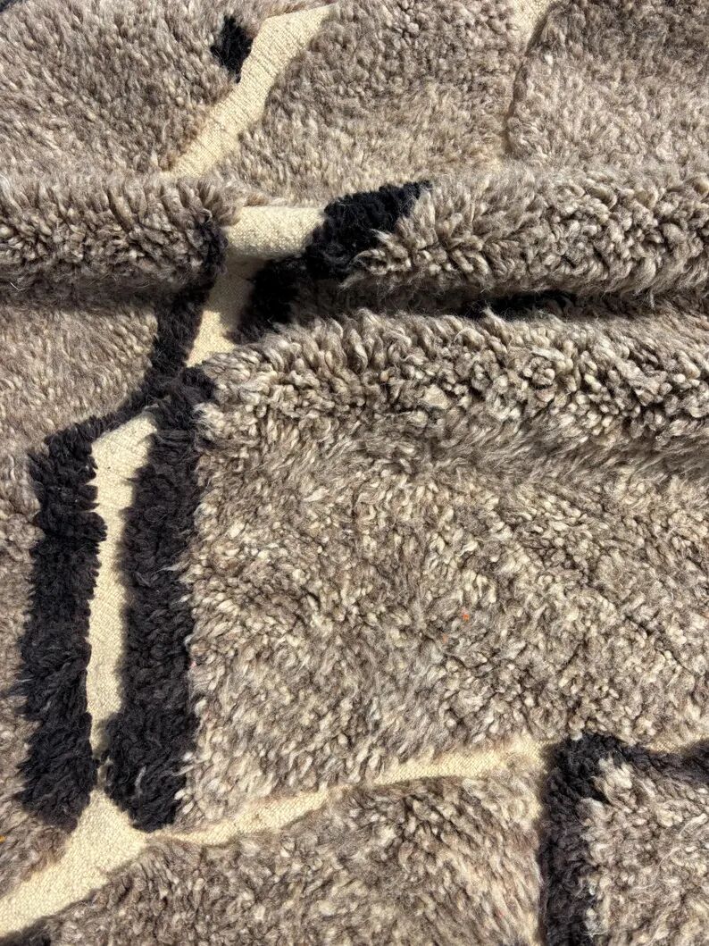Modern living room rug 215x300 cm - Handmade Berber wool rug - Luxury rug - Modern ethnic design - Eco-friendly wool rug
